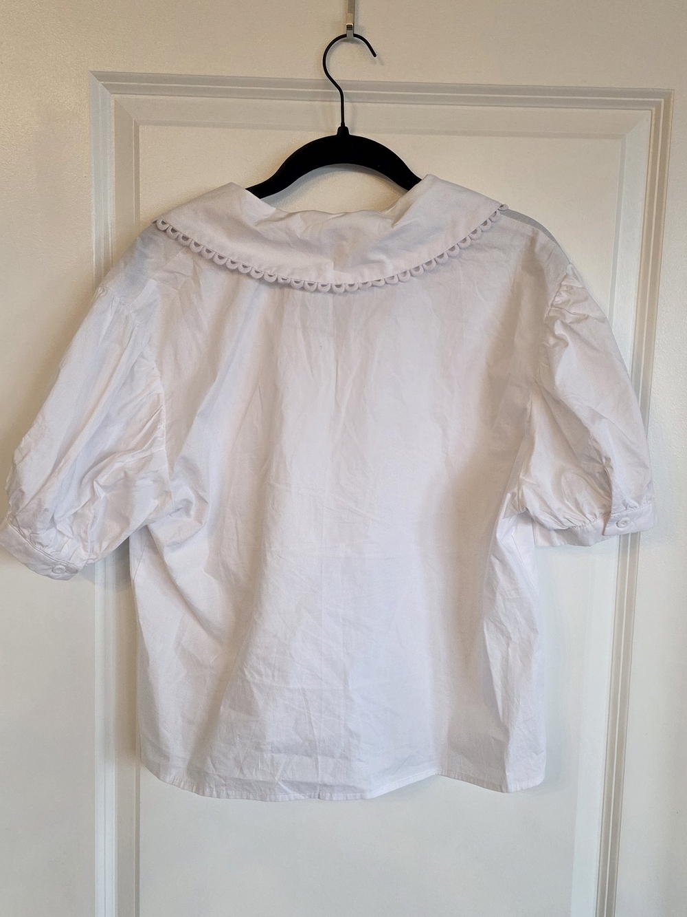 Ellison White Cotton Button Front Top - Picture 2 of 7